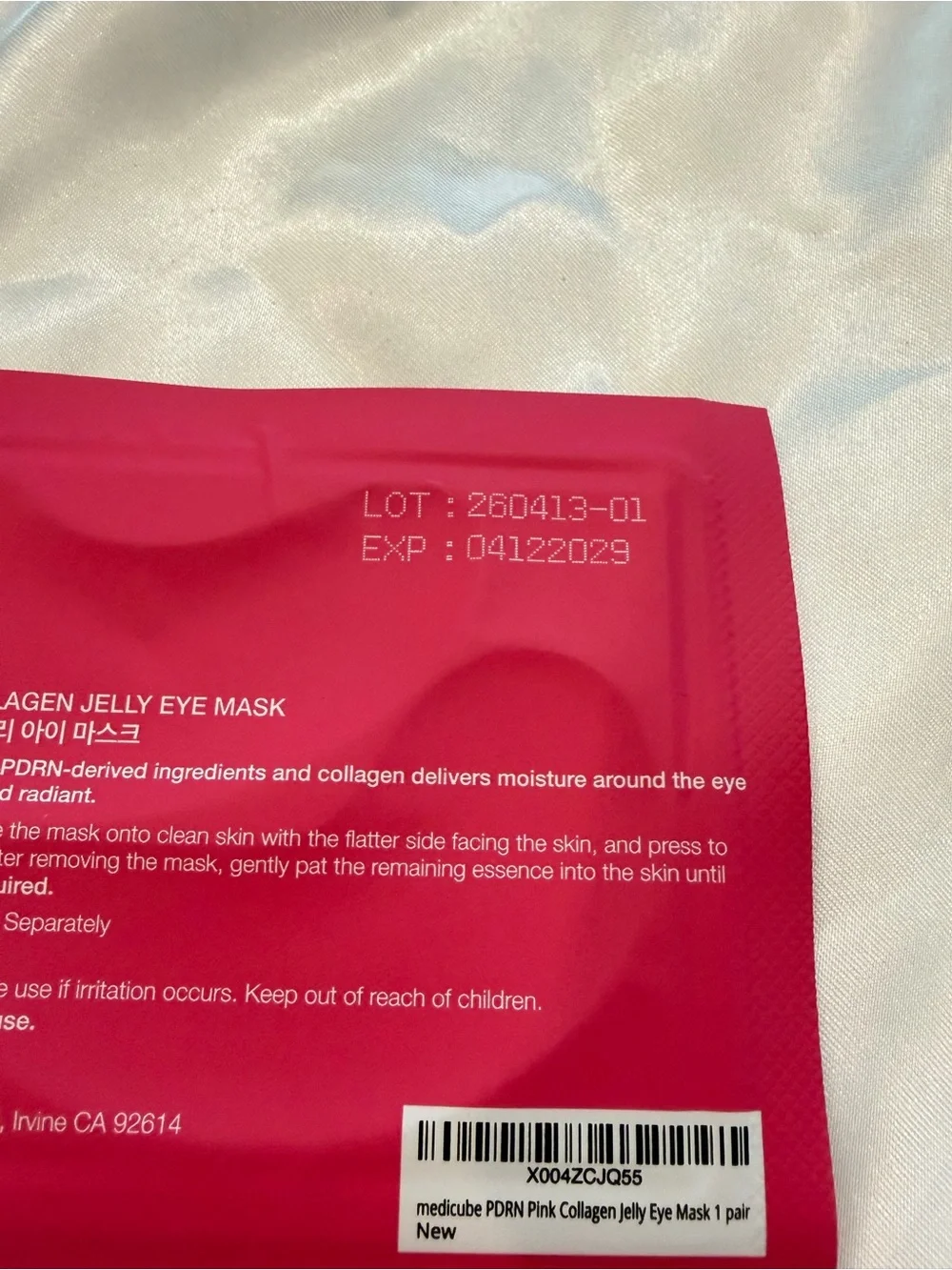 Medicube Jelly Eye Mask PDRN Pink Collagen Hydrogel Eye Patches - 5 Packs